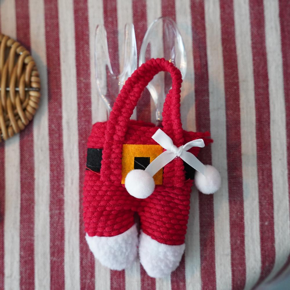 【2点セット】サンタさんのお洋服　カトラリーホルダー