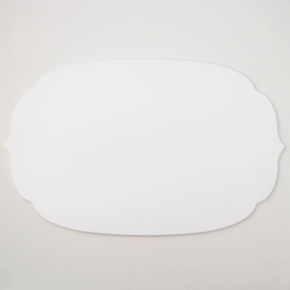 【アウトレット】越前漆器 稜花木製折敷 白 48cm×30cm