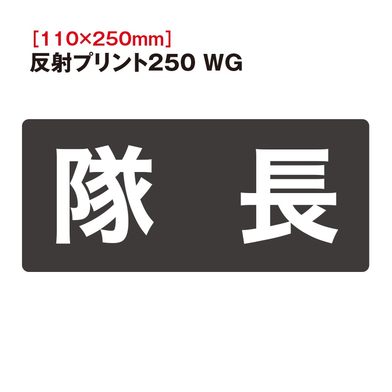 隊長 反射プリント250WG | オリジナルワッペン | FS・JAPAN