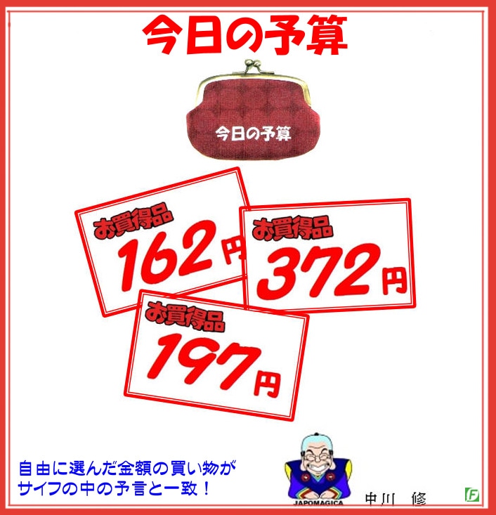 今日の予算(買い物金額の予言)