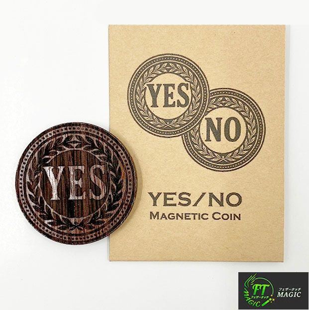 <YES/NOチップ>マグネット・コイン:木製