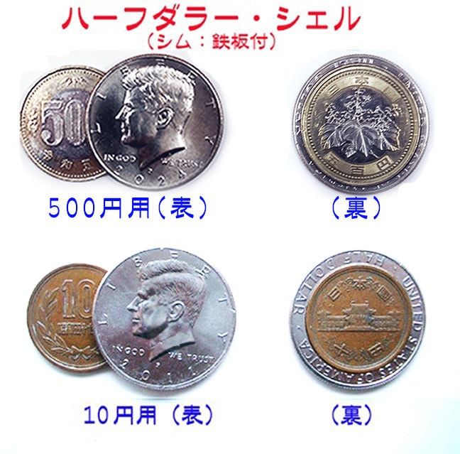 ハーフダラー・シェル(500円、10円用:シム付)