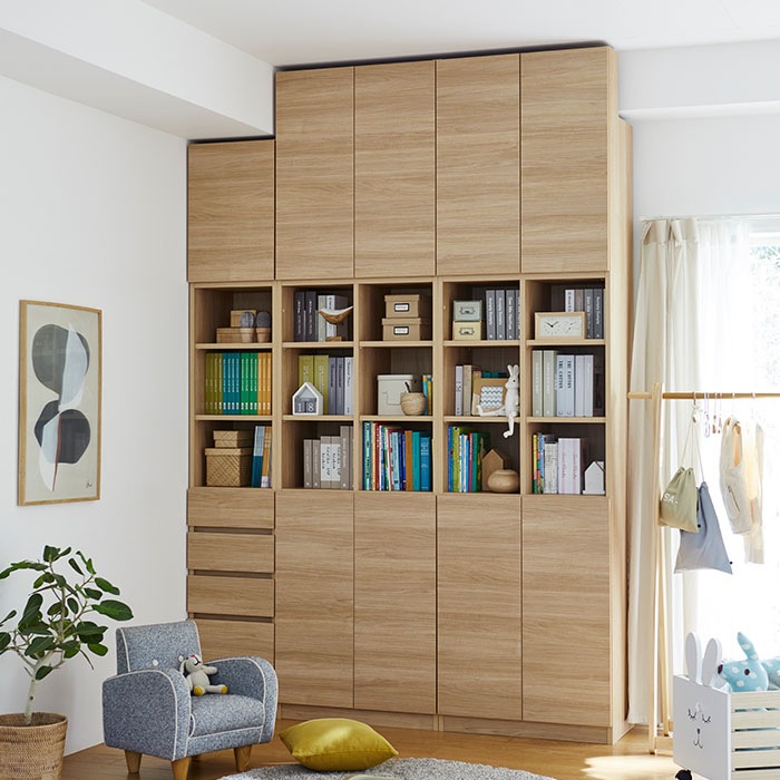 ブックすきまくん ロータイプ 扉(LTW) 幅56～70cm 高さ95.7cm