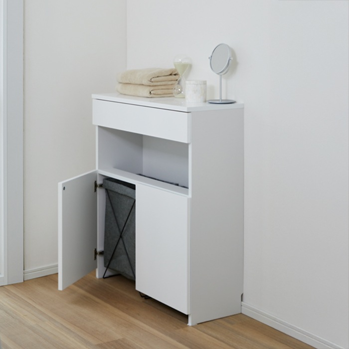 サニタリーすきまくん ランドリー収納 下台・引出し(THLR) 横幅41~55cm 高さ190cm 奥行52cm