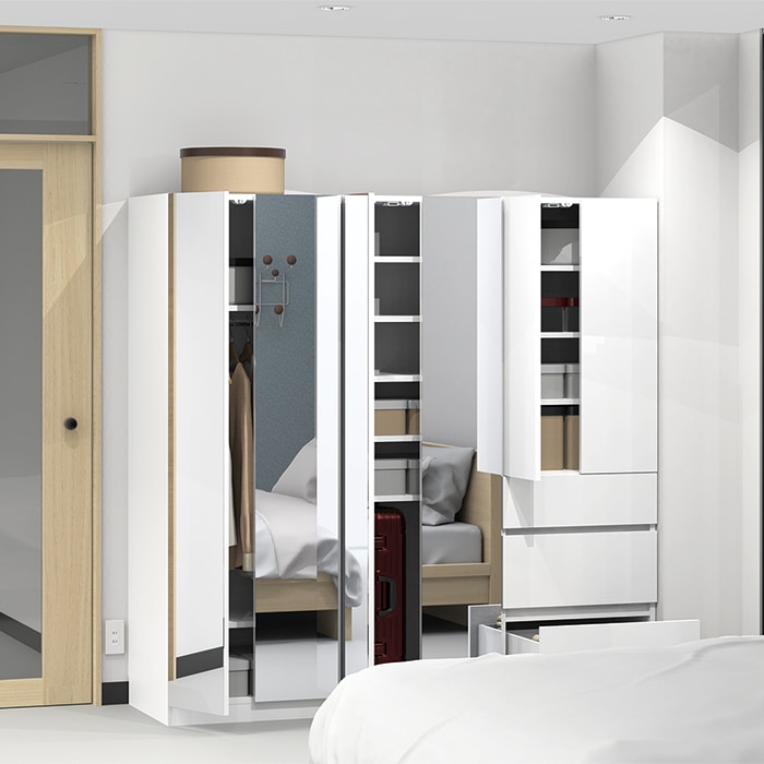 ワードローブすきまくん 上ハンガー＋棚(A) 横幅71~80cm 高さ180.2cm