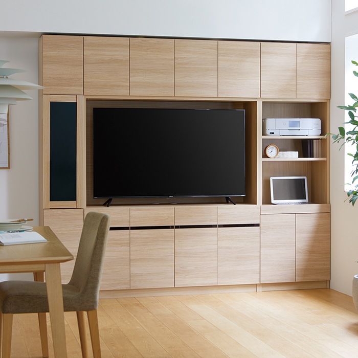 テレビすきまくん 両開き・ポリカ扉キャビネット(M-ATW） 幅71~80cm 高さ155.2cm 奥行42.2ｃｍ