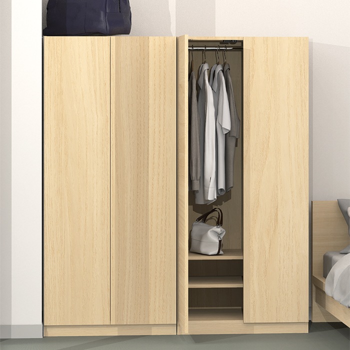 ワードローブすきまくん ミラー扉 下ハンガー＋上下棚(MB) 横幅60cm 高