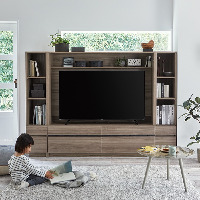 テレビすきまくん 両開きキャビネット(H-PCW) 幅56~70cm 高さ180.2cm 奥行42.2cm