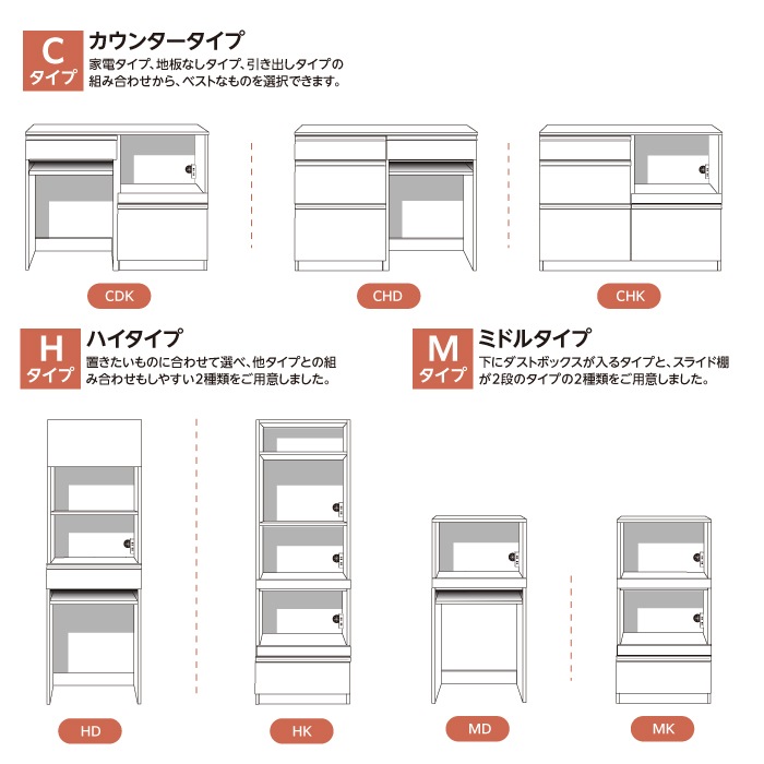 レンジすきまくん Hタイプ ハイタイプ 幅61~80cm 高さ180.2cm 奥行52cm