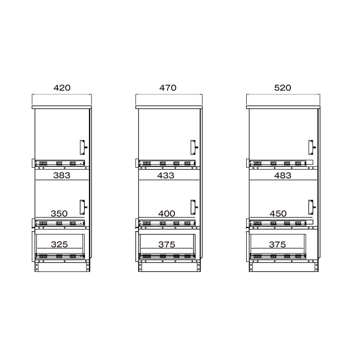 レンジすきまくん Mタイプ ミドルタイプ 幅61~80cm 高さ117cm 奥行42cm
