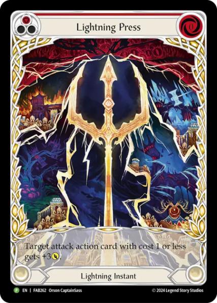 EN】【Rainbow Foil】[Lightning] Lightning Press / 稲妻の圧壊 (赤