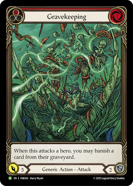 EN】【Rainbow Foil】[Generic] Gravekeeping / 墓守り (赤) [P