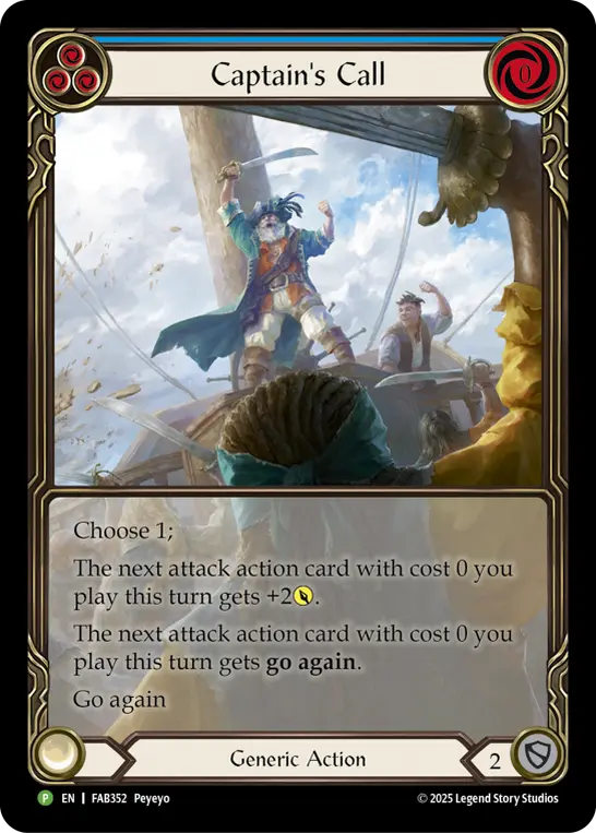 【EN】【Rainbow Foil】[Generic] Captain's Call / 独断専行 (青) [P]《FAB352》 | Fable