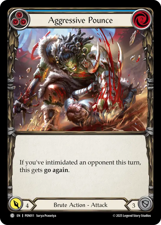EN】【Rainbow Foil】[Brute] Aggressive Pounce / 急襲 (青) [C