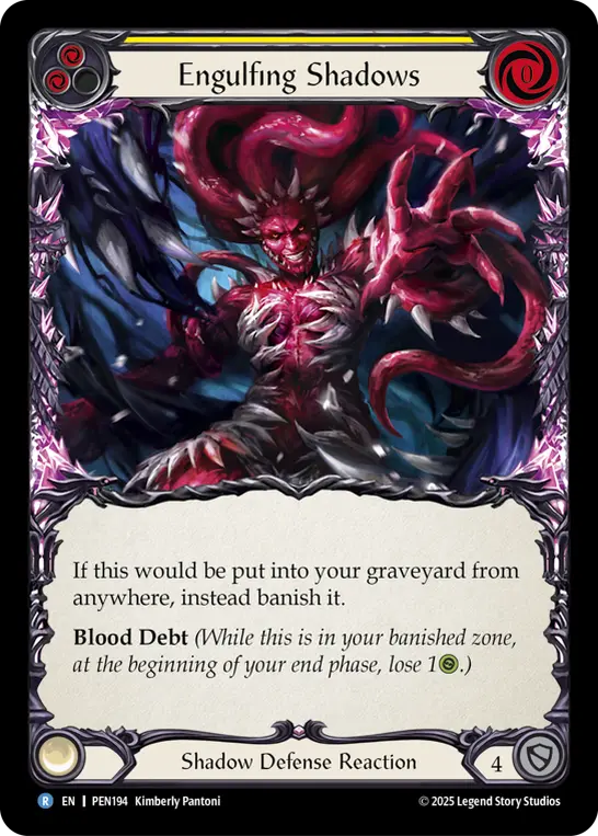 【EN】【Rainbow Foil】[Shadow] Engulfing Shadows / 覆い尽くす影 (黄) [R]《PEN194 ...