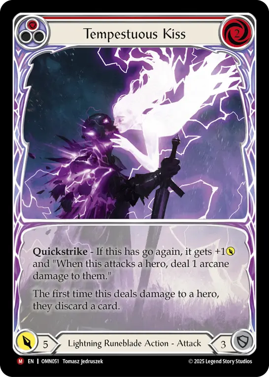 FAB 雷嵐の接吻/Tempestuous Kiss OMN CF英語版 EN】【Cold Foil】[Lightning Runeblade] Tempestuous Kiss / 雷嵐の