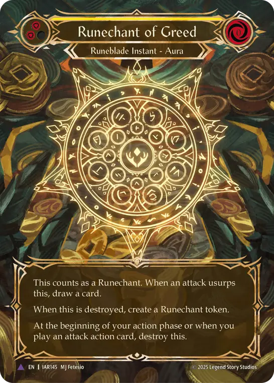 色欲のルーン陣 マーベル fab EN】【Cold Foil】[Runeblade] Runechant of Greed / 強欲のルーン陣