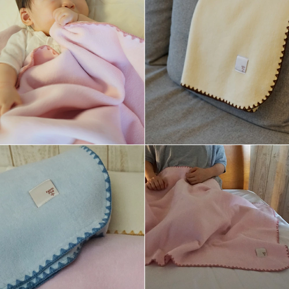 カラフルステッチコットンブランケット