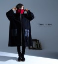 アウター コート ユニセックス ハイネック 秋冬 ブラック×レッド＊Favoriteオリジナル＊ビックハイネックユニセックスコート【IRO+IRO】【2019年11月上旬予約開始】|再入荷リクエスト