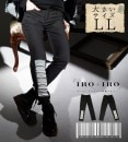 大きいサイズ LL ボトムス スキニーパンツ バーコード ＊Favoriteオリジナル＊バーコードデザインスキニーパンツ【IRO+IRO】【2020年4月上旬予約開始】|再入荷リクエスト