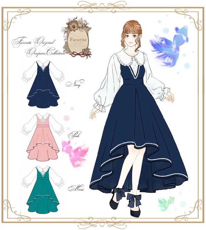 ワンピース専門店favorite 森ガール ナチュラル ワンピース フィッシュテール ブラウスドッキング ロング丈 Favoriteオリジナル 人魚のようなフィッシュテールワンピース 年1月新作中旬 全商品 森ガール ワンピ 専門店のfavorite公式通販サイト