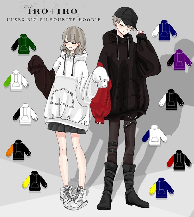 パーカー ユニセックス ソリッドカラー フード バックル 2色 000000013057_dWUmAmL.jpg