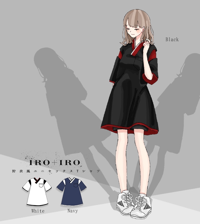 トップス シャツ ユニセックス 和洋折衷 狩衣風＊ Favoriteオリジナル＊和洋折衷狩衣風デザインのユニセックスTシャツ【2020年5月中旬予約開始】|再入荷リクエスト