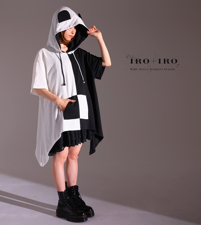 トップス Tシャツ モノクロ モノトーン アニマル ユニセックス パンダ＊Favoriteオリジナル＊パンダモチーフのモノトーンユニセックスTシャツ【IRO+IRO】【2020年6月中旬予約開始】|再