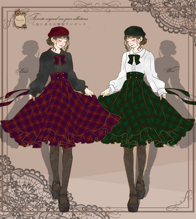 ワンピース専門店favorite 森ガール ナチュラル ワンピース ミディアム丈 チェック ドッキング お嬢様 上品 ハイウエスト Favoriteオリジナル ブラウス ハイウエストスカートドッキングのクラシカルワンピース 年10月新作下旬 全商品 森ガール ワンピ専門