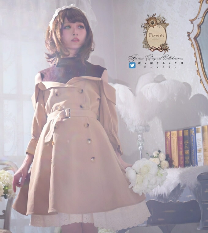 Favorite ワンピース ミディアム丈 鳥かご アンティーク 鹿 リス 花 