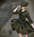 ワンピース ミディアム丈 ミリタリー 軍服 ベルト 吊りベルト ネクタイ ＊Favoriteオリジナル＊気高き指揮官の軍服風ワンピース【2021年1月下旬予約開始】|再入荷リクエスト