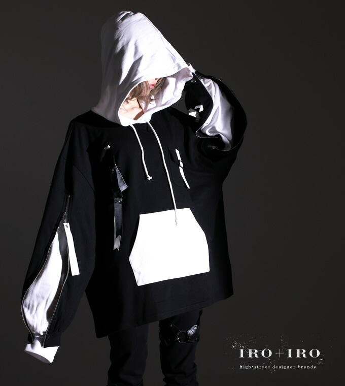 レア✨グラフィックパーカー パーカー　モノクロ　白黒　フーディー　モノトーン グラフィックパーカー メンズ プルオーバー パーカー[品番