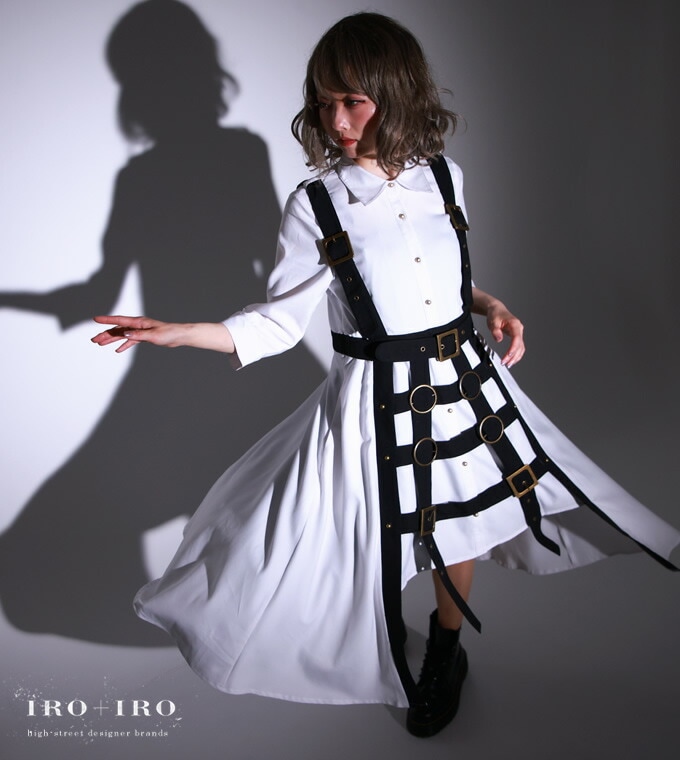 シャツ ロングシャツ ワンピース ベルト パンク クリノリン＊Favorite