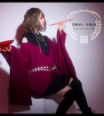 パーカー ユニセックス オフショルダー 重ね着風 和洋折衷 和袖 市松 酒 宴 まえだ ＊Favoriteオリジナル＊〜呑めや唄えや〜宵酔い和袖パーカー【IRO+IRO】【2022年1月中旬予約開始】