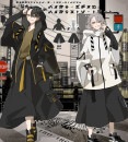2点セット ユニセックス ビッグシルエット トラ＊Favoriteオリジナル＊重ね着風マウンテンパーカー×クロップドパンツ＊バイカラーでキメる。猛虎＆白虎のハイカラストリートセット【2022年7月下旬