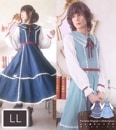 【最短即日出荷】大きいサイズ LL ミモレ丈 ドッキング＊Favoriteオリジナル＊ふんぼさんコラボグッズ第5弾＊デニム×レースのガーリーワンピース Denim x lace girly dress