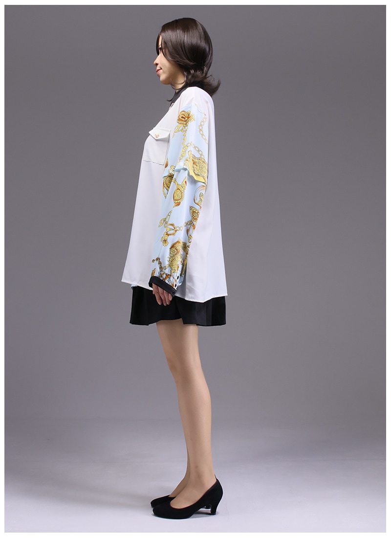 マリンスカーフ柄アシメシャツ ｜ Favoriteオリジナル