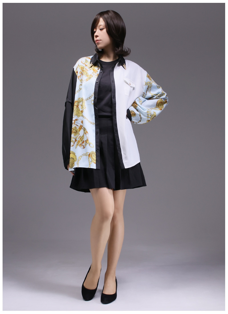 マリンスカーフ柄アシメシャツ ｜ Favoriteオリジナル