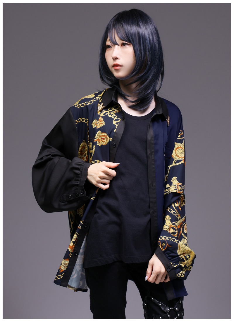 マリンスカーフ柄アシメシャツ ｜ Favoriteオリジナル