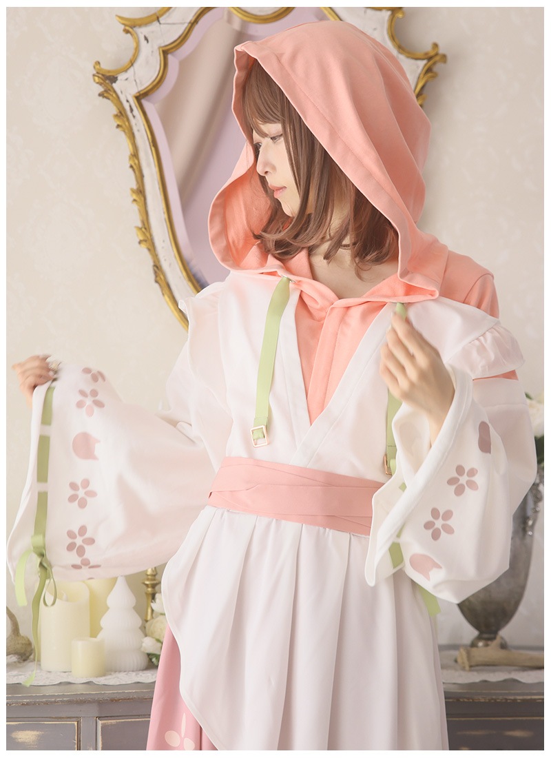 花ト猫ノ和風パーカーワンピース Favorite フェイバリット ワンピース