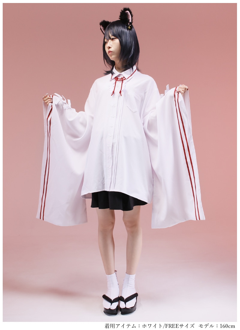 【希少】favorite 着物風 和袖 シャツ 緑 ffai031red-5.jpg