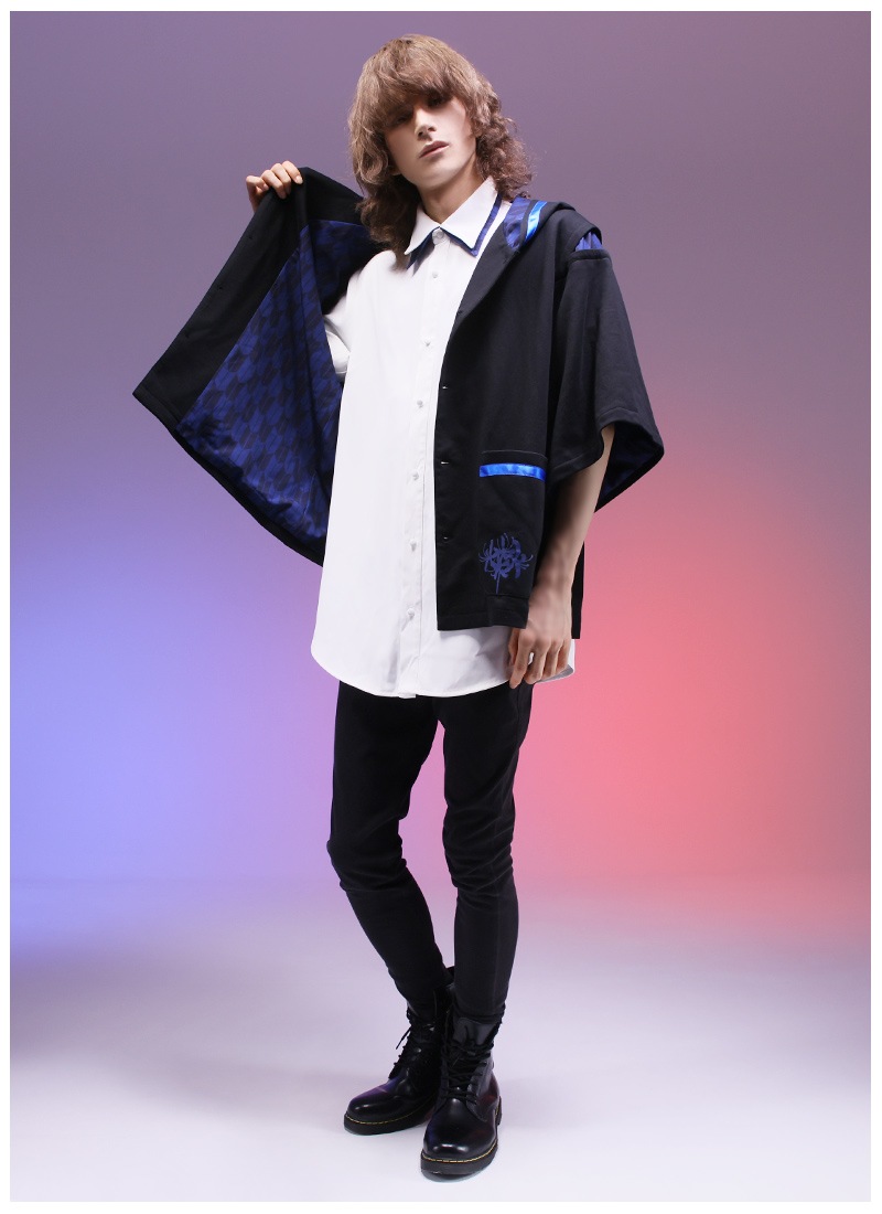 彼岸花柄羽織り【ブルー】 彼岸花柄羽織 | axes femme online shop