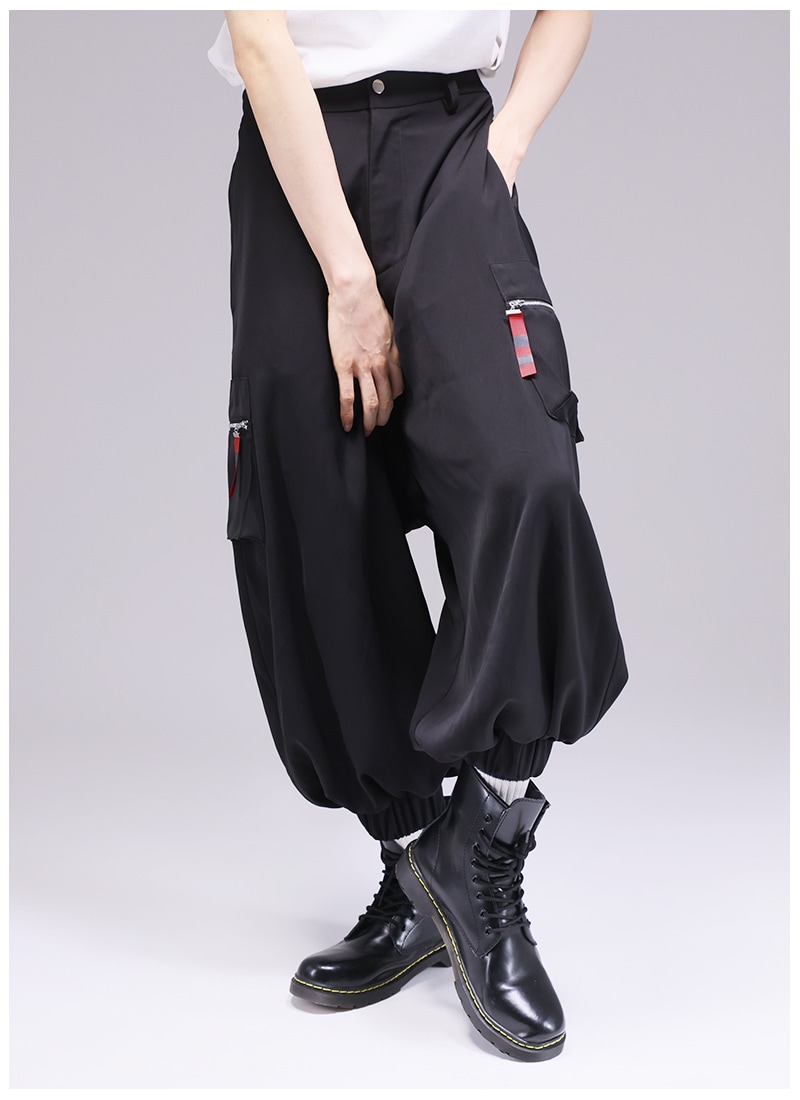 リミフゥ　サルエルパンツ　ボーダー　白黒　ペチコート付き リミフゥ サルエルパンツ ボーダー 白黒 ペチコート付き