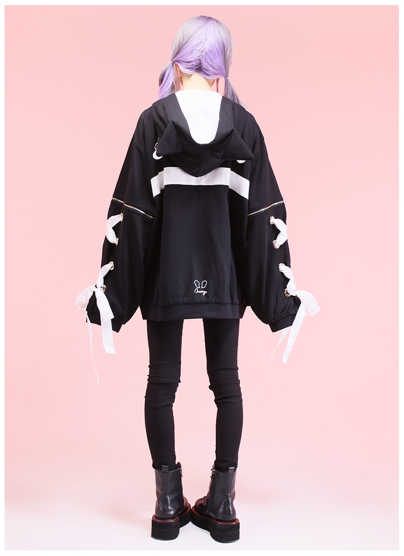 【メロンタマ】CLOCHEのパーカーとTシャツの2点セット❣️ Princess Melody】クロス×ロゴプリントうさみみパーカー - ホワイト