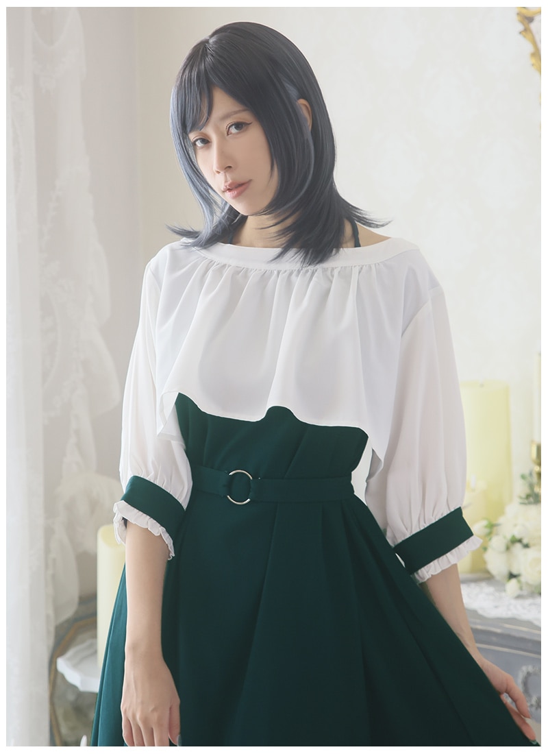 藤と鈴蘭の儚げレイヤードフレアワンピース ｜ Favoriteオリジナル