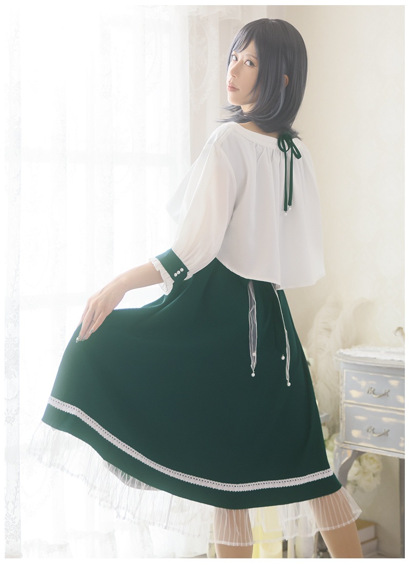 ワンワン山様おまとめ 藤と鈴蘭の儚げレイヤードフレアワンピース ｜ Favoriteオリジナル