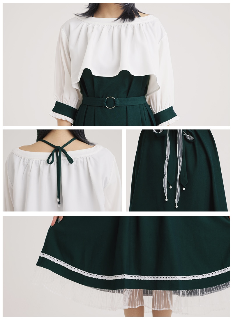 藤と鈴蘭の儚げレイヤードフレアワンピース ｜ Favoriteオリジナル