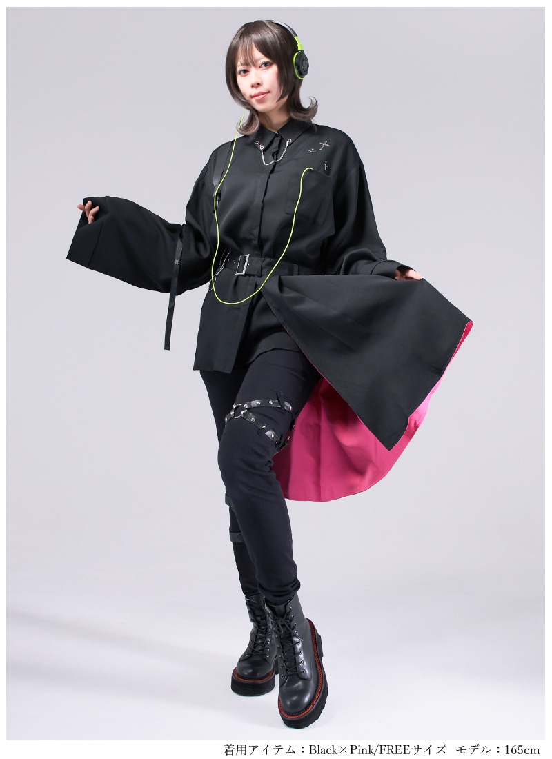 最短即日出荷】アシメでハトメなハーフラップスカートシャツ＊Favorite