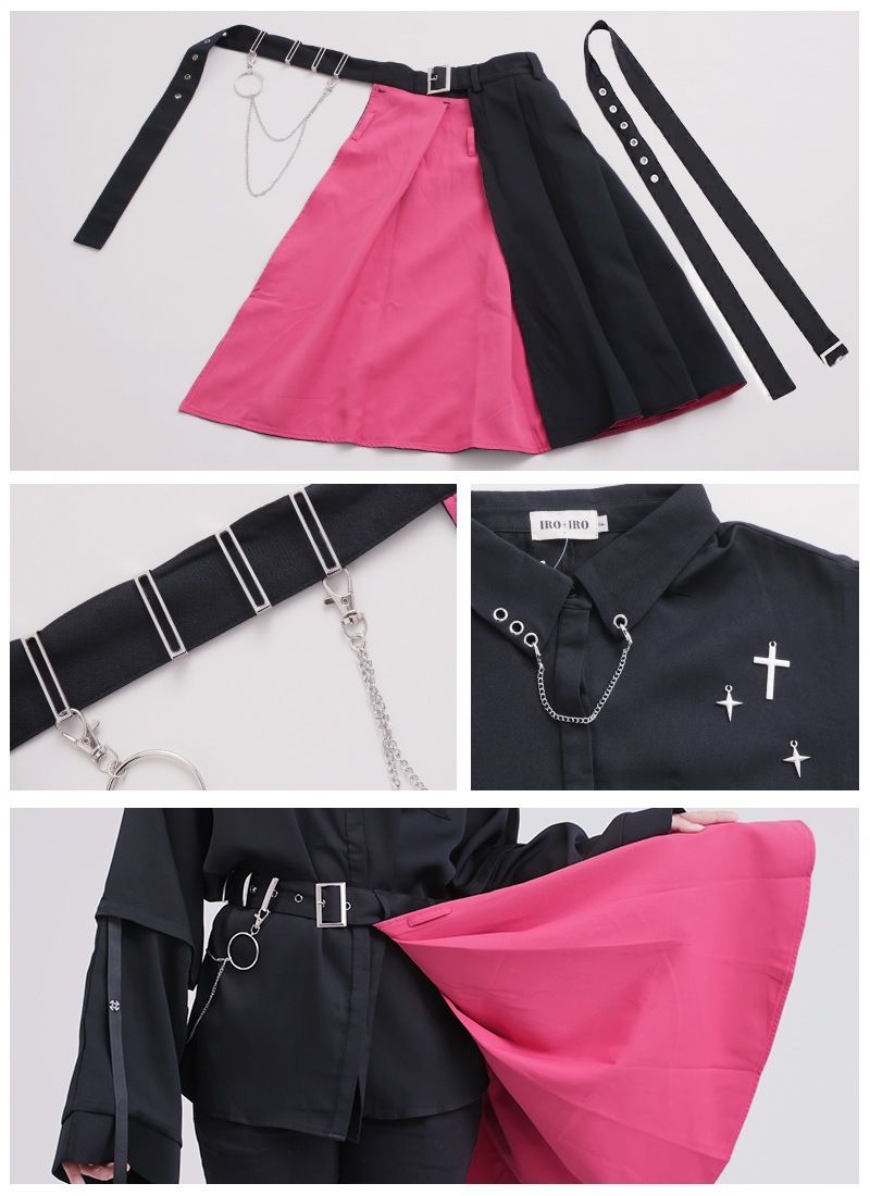 最短即日出荷】アシメでハトメなハーフラップスカートシャツ＊Favorite