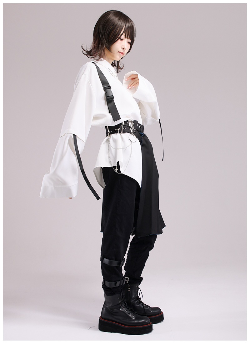 おまめお　専用 最短即日出荷】アシメでハトメなハーフラップスカートシャツ＊Favorite